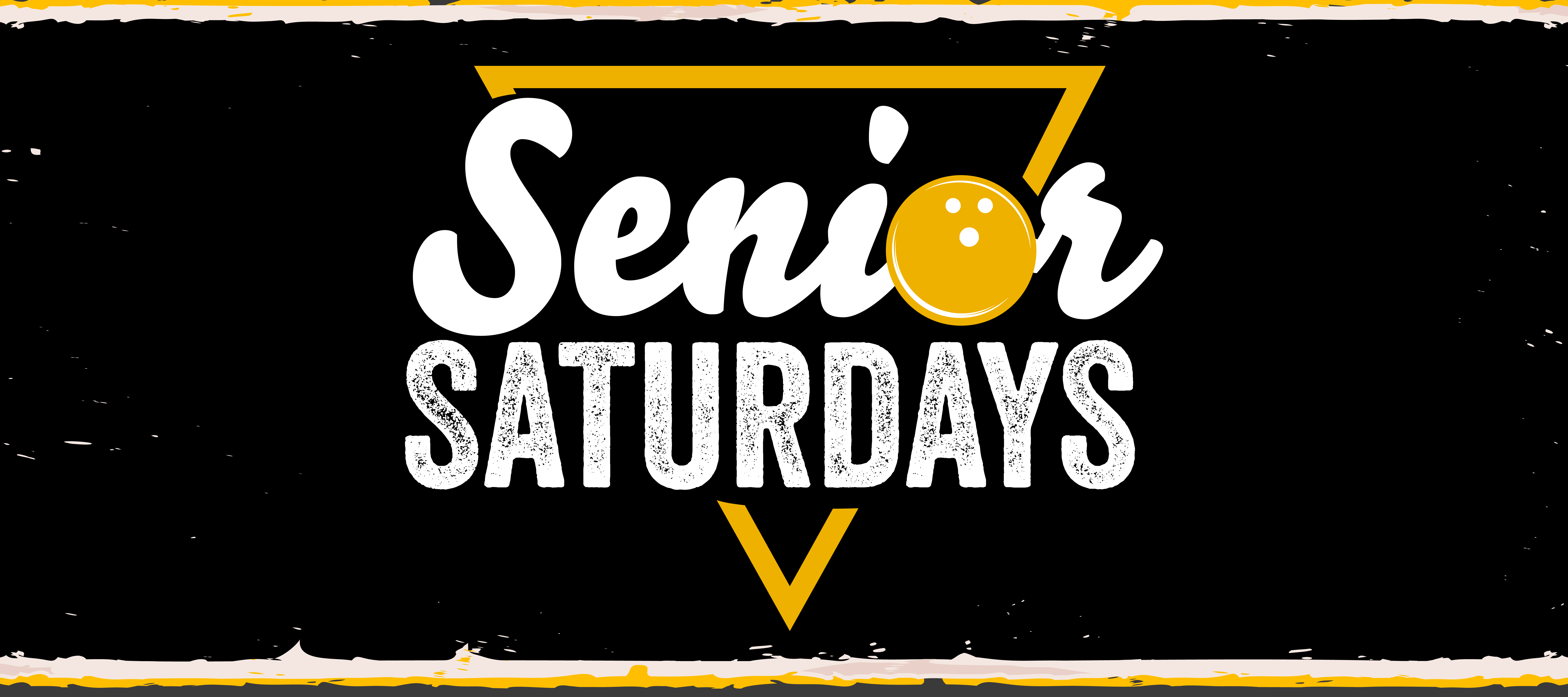Senior Saturdays; bowling lane with pins