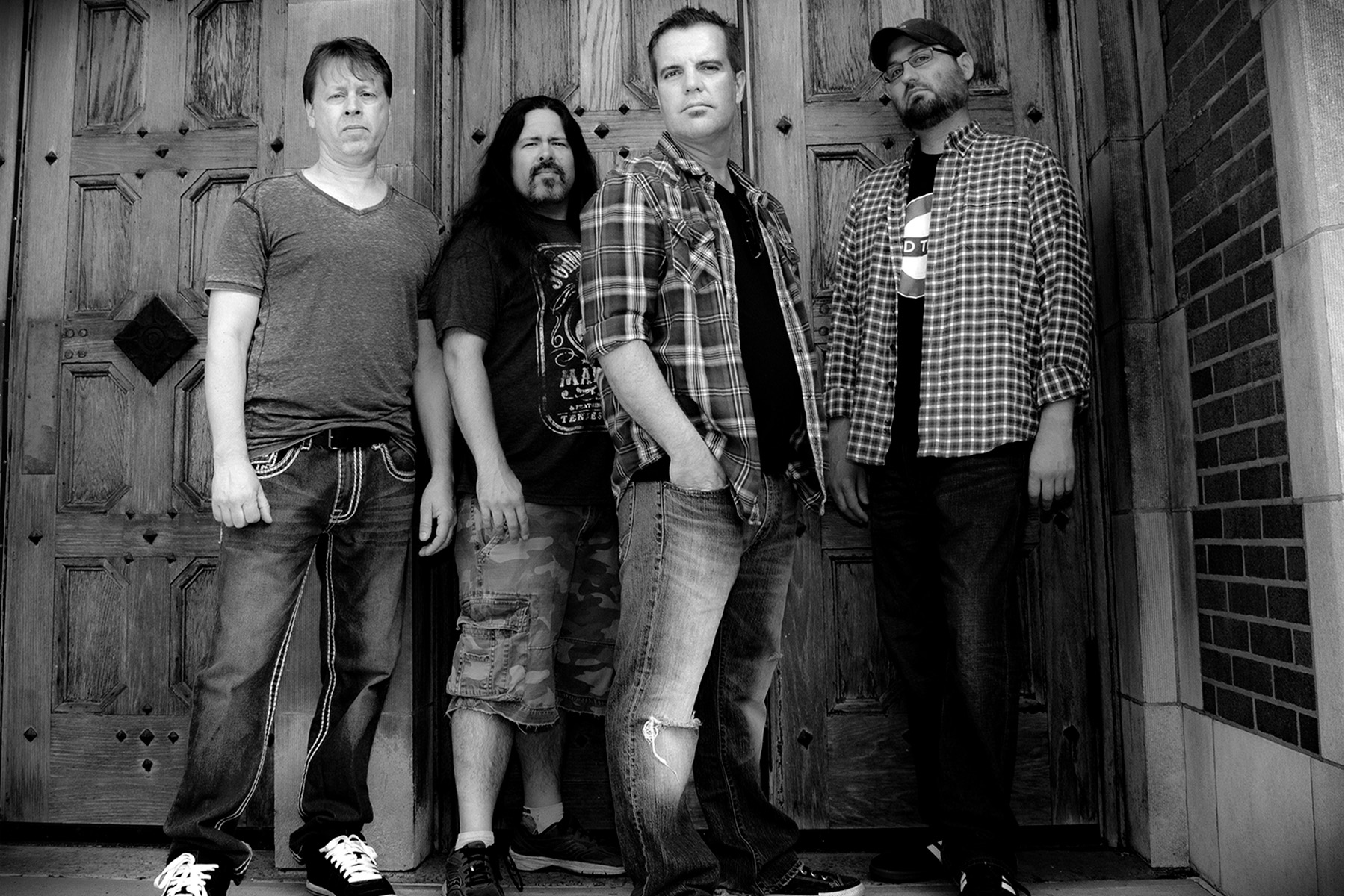 Superseed band photo, black and white