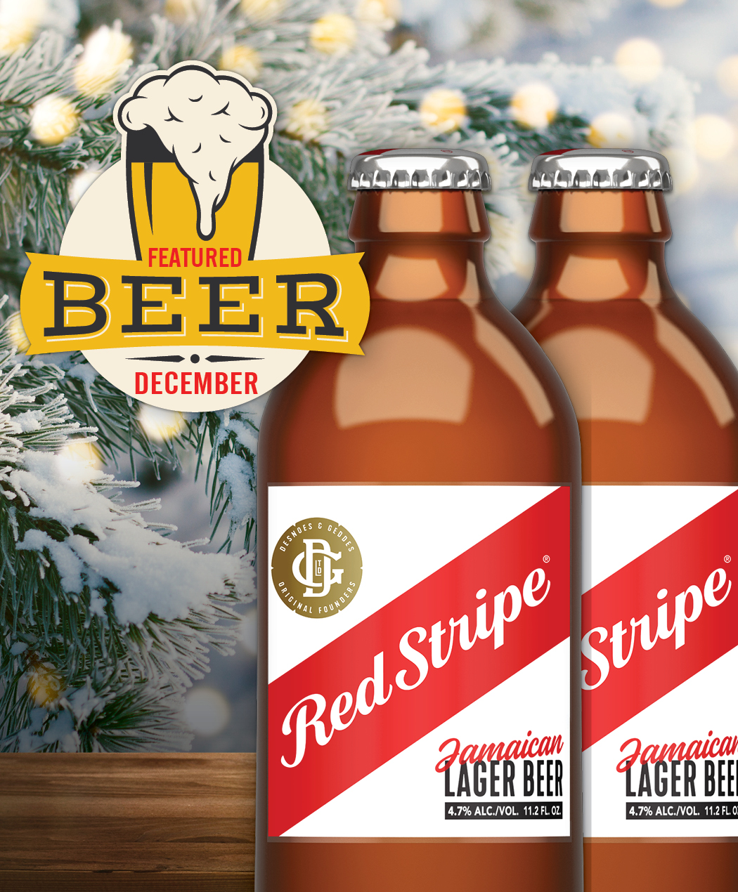 featured beer december Red Stripe Jamaican Lager Beer